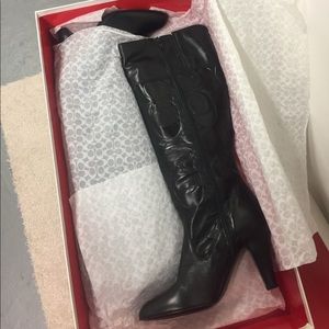 COACH High Boots with Embroidery print